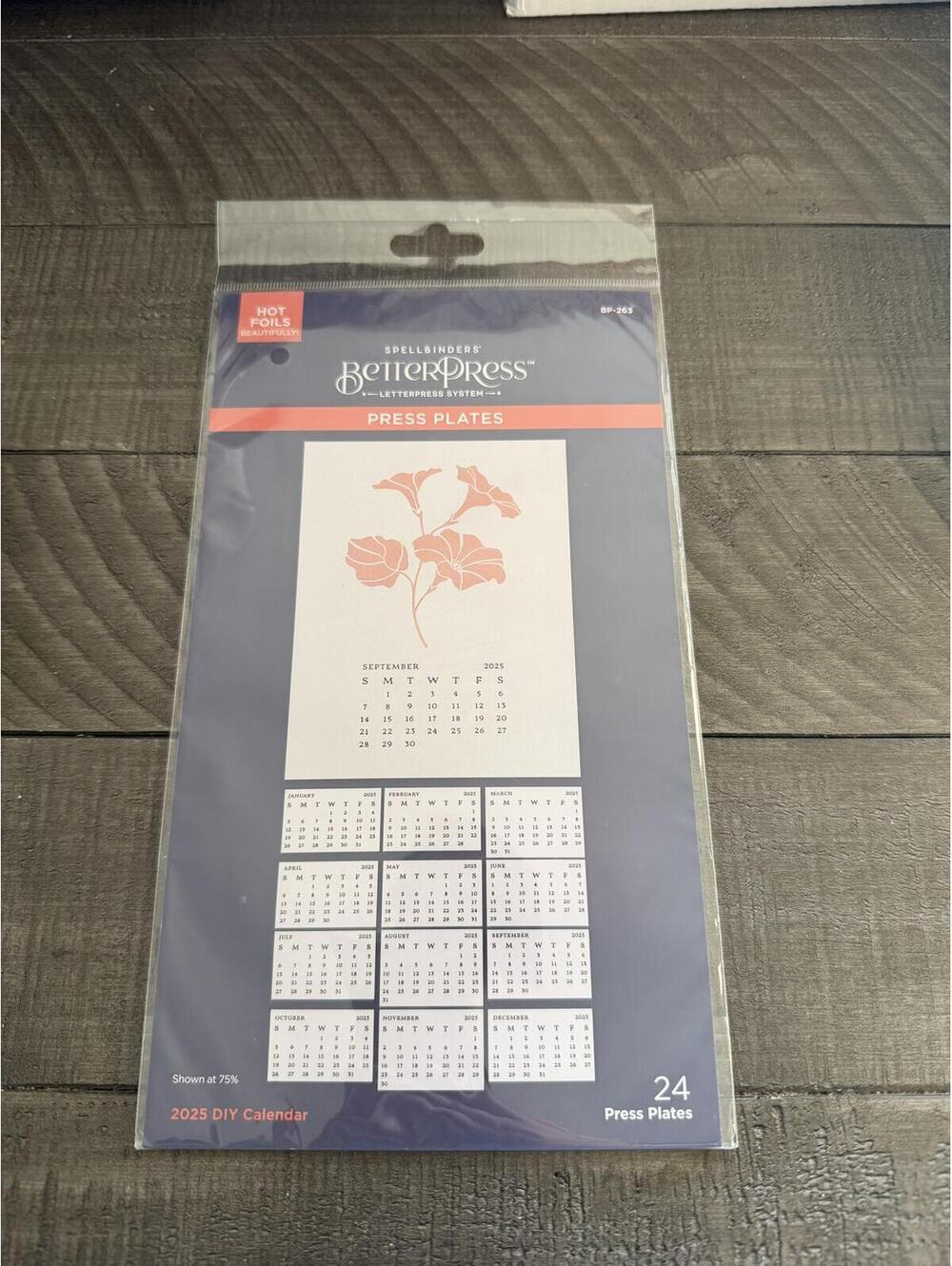 Spellbinders Better Press Press Plate 2025 DIY Calendar